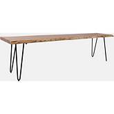 Nature's Edge 70" Dining Bench in Natural Acacia Wood & Iron